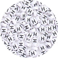100Pcs Letter Beads 4x7mm White Round Acrylic Alphabet Beads Letter H Beads for Jewelry Making DIY Bracelets Necklaces Key Chains - color: H 100Pcs