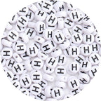 100Pcs Letter Beads 4x7mm White Round Acrylic Alphabet Beads Letter H Beads for Jewelry Making DIY Bracelets Necklaces Key Chains - color: H 100Pcs