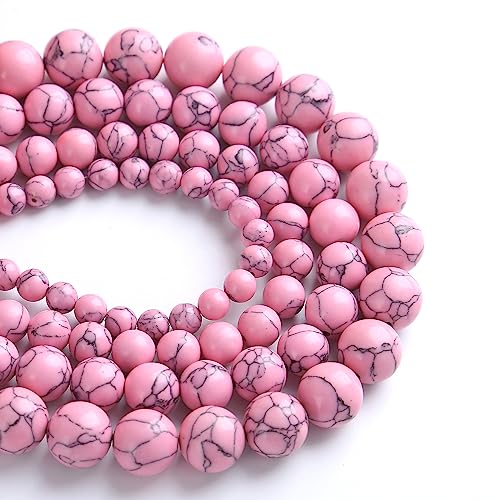 4MM 86PCS Pink Turquoise Spacer Loose Beads for Jewelry Making DIY Bracelet Necklace - color: Pink Turquoise, size: 4mm