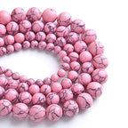 4MM 86PCS Pink Turquoise Spacer Loose Beads for Jewelry Making DIY Bracelet Necklace - color: Pink Turquoise, size: 4mm