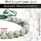 ANAYA AGATE Energy Protection Crystal Handmade Adjustable Bead Bracelet Perfect for Men, Women’s Christmas Gift - Gemstone Healing Stretch Bracelet Pulsera Para Hombre Mujer Stocking Stuffer - color: Kiwi Jasper