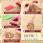 Huquary 24 Sets Cinco De Mayo Diamond Arts Keychains Mexican Fiesta Diamond Art Ornaments 5D DIY Crystal Rhinestone Crafts Kits Sombrero Taco Cactus Craft for Cinco De Mayo Mexican Holiday Gifts - style: Mexican
