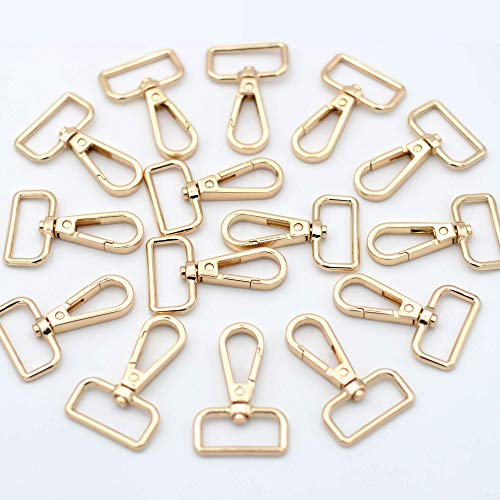 JWBIZ 15 Pcs D Ring Swivel Lobster Claw Clasp, Push Gate Snap Hooks Trigger Clips(Gold, 1 inch) - color: Gold, size: 1 inch