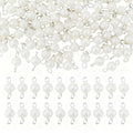 80Pcs Baroque Pearls Round Beads Double Loop Links Connectors Natural Freshwater Pearl Beads Pearl Link Connector Charm for Women DIY Jewelry Making Craft 3mm and 1.6mm Hole