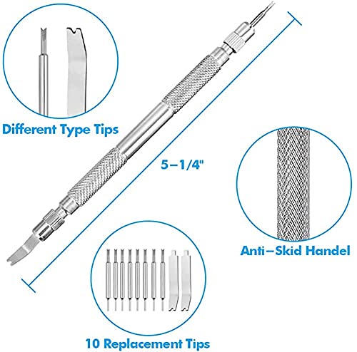 Selizo Spring Bar Tool Watch Link Remover Tool Kit with Instruction Manual Watch Band Tool Link Pin Removal for Watch Repair Band Adjustment Replacement Sizing
