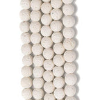 Natural Gemstone Loose Beads Smooth Round Approxi 15 inch DIY Bracelet Necklace for Jewelry Making (6mm, White Lava) - color: White Lava, size: 6mm