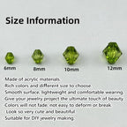 200pcs 10mm Acrylic Bicone Beads Faceted Acrylic Crystal Spacer Beads for Bracelet Necklace Earring Keychain Jewelry Making Crafts(Grass Green) - color: Grass Green, size: 10mm