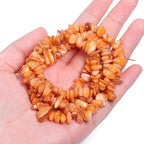Chip Shells, 260pcs 5-8mm Irregular Beads with Holes, Orange Shell & Carnelian Chip Beads for Jewelry Making - color: Orange