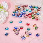 68 pcs 14mm Glass European Beads Large Hole Glass Beads Colorful Faceted Rondelle Loose Spacer Beads for DIY Craft Bracelet Necklace Earring Hole: 5mm - color: Blue Colorful