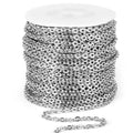 [66 Feet/ 20M] Stainless Steel Chain Bulk, 3.0mm 304 Stainless Steel Chains Flat Cable Link Chain Bulk for Jewelry Making DIY Craft - color: Stainless Steel, size: 3.0mm width