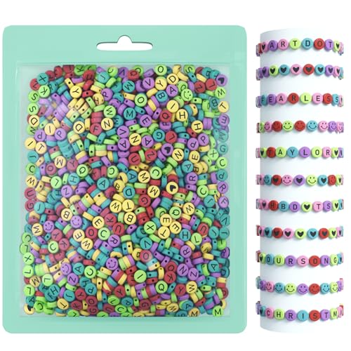 ARTDOT 800 Pieces Assortment Letter Beads for Friendship Bracelets Making Kit, 28 Styles Jewelry Making Supplies Letter Beads Set Preppy Crafts Art - color: Black Letter Multicolor Bead