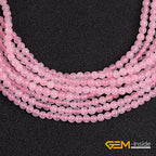 GEM-Inside Rose Quartz Gemstone Loose Beads Natural 3mm Round Crystal Energy Stone Power for Jewelry Making 15" - color: Rose Quartz, size: 3mm