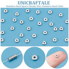 UNICRAFTALE About 200pcs Disc Spacer Beads 4mm Stainless Steel Flat Round Beads Metal Bead Spacers Finding for DIY Beading Jewelry Making, Hole 1.2mm - size: 1.2mm Hole