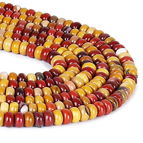 ICAI Beads 5x8mm Natural (Mookaite Jasper, 5x8) Beads Rondelle Spacer Loose Beads for Jewelry Making DIY Crafts Design 1 Strand 15" APPR - color: Mookaite Jasper, size: 5x8