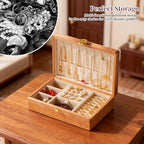 Travel Jewelry Case Small Wood Jewelry Organizer Jewelry Box for Women (Pine Wood Print A) - color: Pine Wood Print A