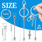 18 Pack Beadable Keychains Bars DIY Blank Beadable Keychains Metal Beaded Keychain Sliver Beads Keychain Making Kit for DIY Crafts Supplies Jewelry Making Gift - style: 18 Pack - Silver
