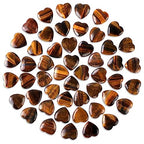Gerrii 50 Pcs Heart Healing Stone Bulk Quartz Heart Inspirational Stones Gift for Women Love Pocket Polished Natural Energy Balancing Meditation 0.8 Inch(Amber) - color: Tigers Eye