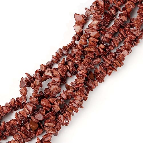 LAIDANLA Gold Sandstone 400pcs Natural Chip Stone Beads 5-8mm Healing Crystal Irregular Gemstones Drilled DIY Loose Rocks Bead Crystal for Bracelet Earrings Necklace Jewelry Making Crafting - color: X-Gold Sandstone