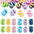 Beadthoven 20pcs Big Letter S Beads Large Hole Bubble Alphabet Acrylic Beads Charm Iridescent Plastic S Shape Loose Chunky Spacers for Jewelry Making Bracelet Necklace Keychains Shoelaces Crafts - color: S
