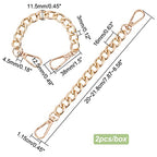 PH PandaHall Purse Extender, 2 Pack 7.8 Inch Golden Aluminum Bag Flat Chain Strap with Alloy Swivel Clasps Handbag Chain Straps Metal Bag Strap Replacement Purse Clutches Handles - color: Golden, size: 7.8 Inch