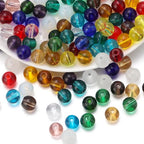 476Pcs Natural Gemstone Smooth Round Crystal Glass Beads for Jewelry Making(Brown), Glass Spacer Loose Beads for Crafts Bracelets Necklaces Charms Pendants Presents 4/6/8/10/12mm - color: Round Glass Beads: Brown