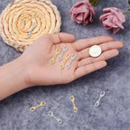 10 Pcs Double Lobster Clasp Necklace Chain Extenders Bracelet Clasp Connector Gold Silver Lobster Claw Clasps Double Opening Jewelry Clasps for DIY Jewelry Making - color: Gold+Silver