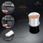 BEADNOVA 1mm Elastic Stretch Jewelry Bracelet Crystal String Cord 60m Roll (2 Roll String with Sewing Fishing Scissors Snips Beading Thread Cutter Embroidery Nippers)