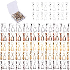 SUNNYCLUE 1 Box 120Pcs Pinch Bails Pinch Clasp Snap on Bails Bulk Dangle Charm Hanging Loop Bead Connector 20x7mm Golden Silver Pendants Clasps for Jewelry Making Supplies Earring Necklace Craft - color: 6 Colors Pinch Bails