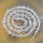 AD Beads Natural Smooth & Faceted Clear Quartz Gemstone Round Loose Beads 15.5" 4mm 6mm 8mm 10mm 12mm 14mm (6mm, Faceted) - color: Faceted, size: 6mm
