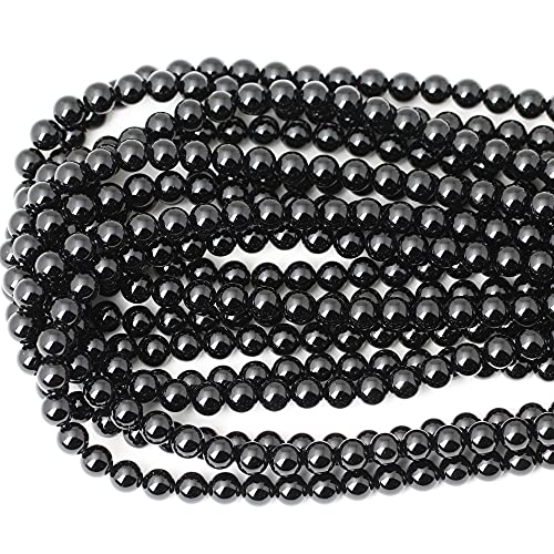 45PCS 8mm Black Smooth Polish Onyx Agate Gemstone Round Loose Beads for Jewelry Making 1 Strand 15" - color: Black Onyx, size: 8mm 45PCS