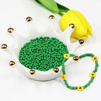 Bulk Seed Beads Green 200 Grams About 6500pcs, 3mm 8/0 Glass Craft for Making Earrings, Bracelets, Pendants, Waist Jewelry,DIY Handmade Seed Beads（Green ） - color: Green, size: 3mm