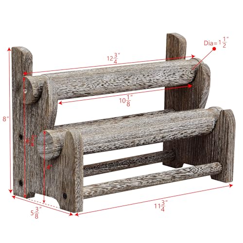 Ikee Design Wooden 2-Tier Bar Bracelet Bangle Jewelry Holder Stand Display Organizer, Wood Bracelet Bangle Holder, Coffee Color, 11.75 W x 5.37 D x 8 H in - color: Coffee