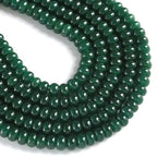 76pcs 5x8mm Natural Dark Green Jade Stone Rondelle Spacer Loose Beads Abacus Disk Stone Round Loose Gemstone Beads for Jewelry Making DIY Bracelet Necklace - color: Dark green Jade Stone, size: 5x8mm Abacus Disk