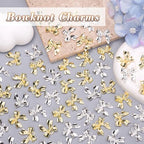 60 Pcs Alloy Bow Bowknot Charms, Silver and Gold Bow Tie Pendant Charms Bulk for Jewelry, Bowknot Pendants Earring Charm Necklace Bracelets DIY Crafts Supplies - color: Set-3