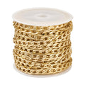 Craftdady 16.4 ft Golden Aluminium Curb Chain 7x4mm Twisted Metal Chain Oval Cross Unwelded Small Chain for Crafts DIY Necklace Bracelet Jewelry Making Supplies - color: Golden,7x4mm
