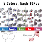 50pcs Large Hole Metal Spacer Beads for Bracelet Necklace Jewelry Making, Rhinestone Focal Beads for Pen Hair Keychain, Mixed Style (50Pcs Rhinestone) - color: 50Pcs Rhinestone