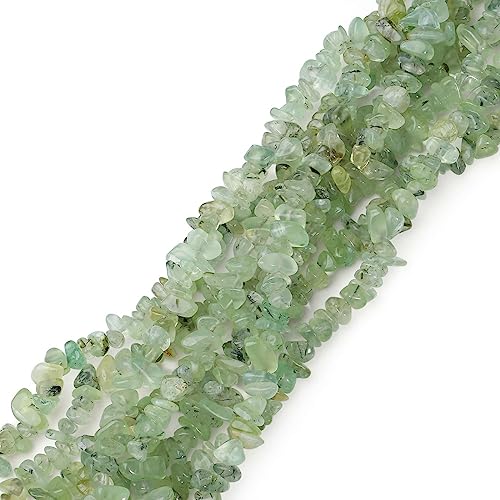LAIDANLA Prehnite 400pcs Natural Chip Stone Beads 5-8mm Healing Crystal Irregular Gemstones Drilled DIY Loose Rocks Bead Crystal for Bracelet Earrings Necklace Jewelry Making Crafting - color: S-Prehnite