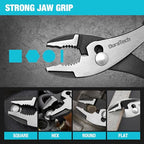 DURATECH 8 Inch Slip Joint Pliers, Pliers Tool with Comfortable TPR Handle, High Carbon Steel, Strong Sharp Teeth, Pliers for Tightening, Loosening and Gripping Nuts and Bolts (Pack of 2) - size: 8 Inch (Pack of 2)