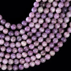 Natural Lepidolite Beads - Smooth Round Gemstone String for Jewelry Making | Available in 4/6/8/10 MM | Perfect for Crafting Unique Design - size: 10 MM