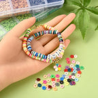 Echoed Elegance Clay Beads 2 Boxes Bracelet Making Kit, 7448 pcs Beads for Jewelry Making, Round Letter Beads with Charm and Elastic Strings, Friendship Bracelets Holiday Gifts for Girls Adults - color: Clay Beads Kit (2 Boxes with Accessories)-about 7448