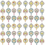 Sailanzi 12pcs Alloy enamel fan style rose sun Pendant Jewelry Making DIY Keychain Earrings Pendant Various Design Charms for Jewelry Making Bracelets Necklace (SN732) - color: SN732