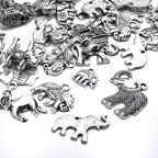 100g Antique Silver Elephant Charms Tibetan Animal Charms Pendants for Bracelets Necklace Jewelry Making - style: Silver Elephant Charms