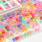 8mm Acrylic Beads 600pcs AB Color Transparent Bead Spacer Bubble Beads Plastic Crafts Bead for DIY Necklaces Bracelets Earrings Jewelry Making (Pink&Blue&Purple) - color: pink&blue&purple