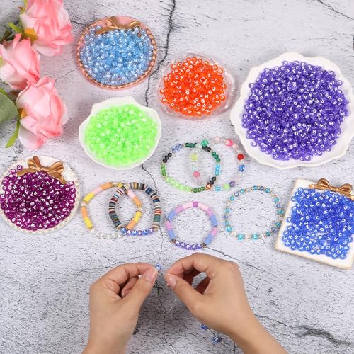 Ornaland 1480Pcs Letter Beads for Jewelry Making Bulk 7x4MM Small Acrylic Round Alphabet Beads for Earrings Necklaces Bracelets DIY Supplies(Clear) - color: Clear