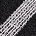 GEM-Inside Natural 3mm Clear White Quartz Gemstone Loose Beads Round Faceted AAA Grade Crystal Energy Stone Power for Jewelry Making 15" - color: Aaa Clear White Quartz, size: 3mm