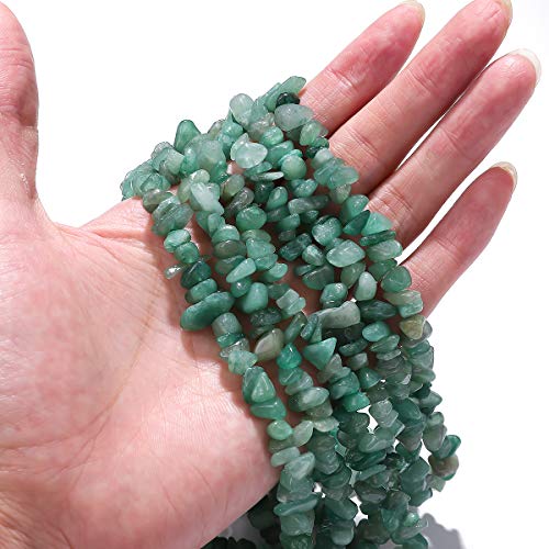 BEADIA Irregular Natural Green Aventurine Jade Stone Loose Semi Gemstone Beads for Jewelry Making 5-8mm 80cm - color: Green Aventurine Jade, size: 5-8mm 80cm