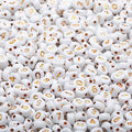 1000pcs Acrylic Number Beads 0-9 Round 4x7mm Mixed for Jewelry Making and DIY Bracelets, Necklaces, Key Chains (White/Gold) - color: White-Gold
