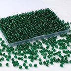 500Pcs Deep Green 6mm Glass Beads for Bracelets Necklaces, Round Crystal Glass Beads for DIY Crafts Jewelry Making Kits Bracelet Earring (Deep Green) - color: Deep Green