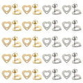 SUNNYCLUE 40Pcs Real 24K Gold Plated Heart Earring Findings with Hole Studs for DIY Dangle Earrings Craft - color: 20Pairs Real 24K Gold Plated & Stainless Steel Heart Earrings Post