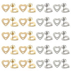SUNNYCLUE 40Pcs Real 24K Gold Plated Heart Earring Findings with Hole Studs for DIY Dangle Earrings Craft - color: 20Pairs Real 24K Gold Plated & Stainless Steel Heart Earrings Post
